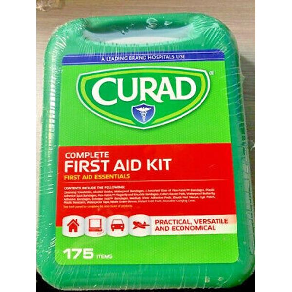 CURAD Complete First Aid Kit Carrying Case 175 Essential Items. Brand New Sealed