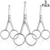 3 Pieces Nose Hair Scissors Rounded Tip Scissors Facial Hair Scissors Stainless Steel Blunt Tip Scissor for Eyebrows, Nose, Moustache, Beard, Grooming (Silver)
