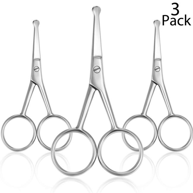 Facial Hair Grooming Beauty Scissors - Eyebrow Trimmer, Hair Cutting Shears  for Men, Women - Trimming Scissor for Mustache, Beard, Nose Hair 