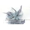 Pretty Cool - Grey Flower & Feather Comb Fascinator