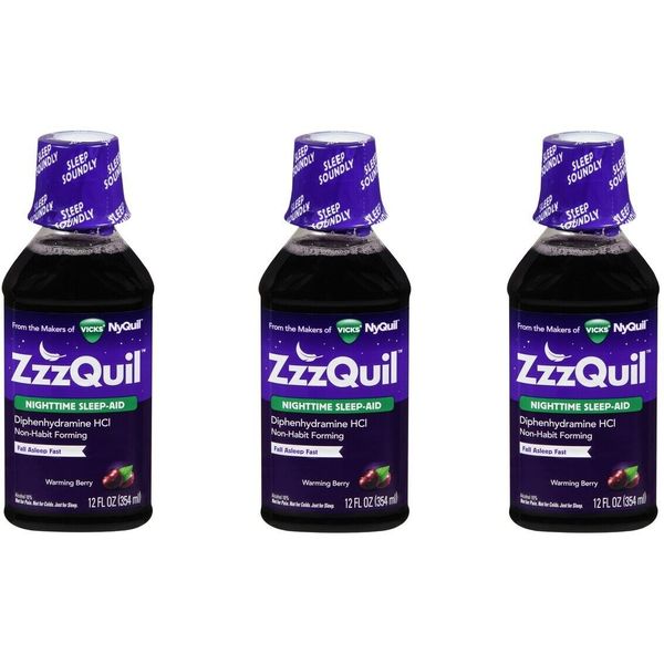 ZZZQuil Nighttime Sleep-Aid Liquid 12oz (3 Pack)