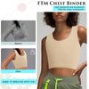 XUJI Half Chest Binder Transgender Compression FTM Pullover Design Binder, nude, L