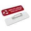 Recyclables Collector 1" x 3" Name Tag/Badge, Red, (3 Pack)