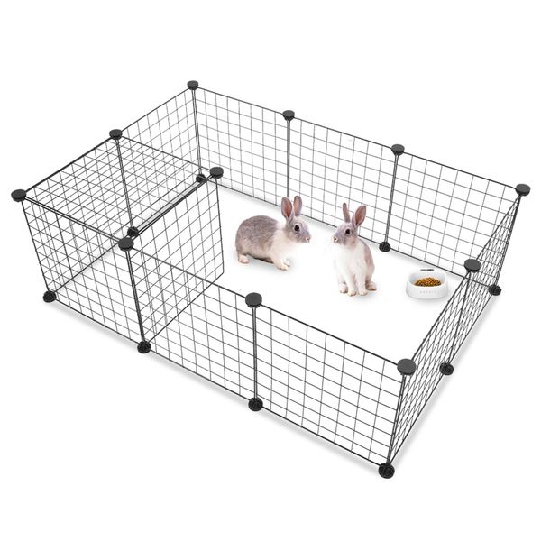 Pet Playpen, Small Animal Cage Indoor Portable Metal Wire Yard Fence for Small A