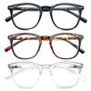 HAPJOYS Reading Glasses for Women Men Stylish Readers +1.75 Lightweight Reader Glasses for Reading 3 Pack Black/Tortoise/Clear Frame