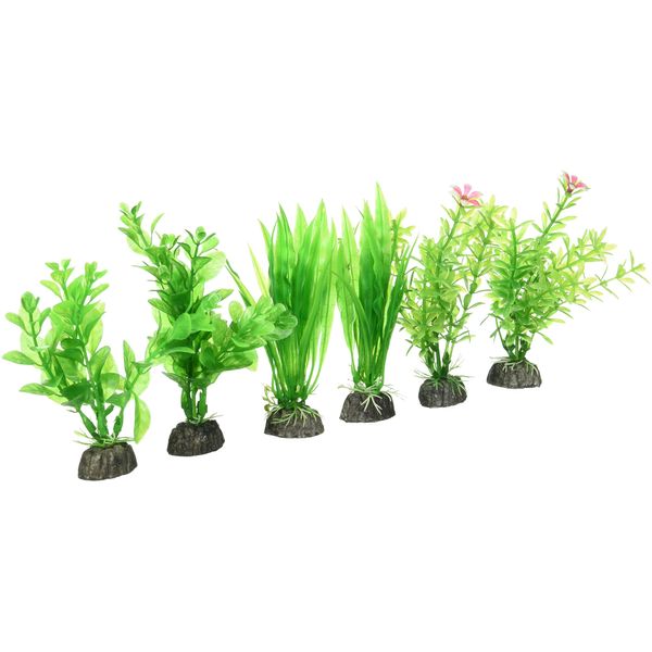 Penn-Plax Penn Plax 3-Pack Aquarium Plastic Plant, 4-Inch, Green