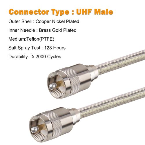 MOOKEERF CB Coax Cable 25ft,RG8X Stranded Core UHF PL259 Male to Male Low Loss CB Antenna Cable 50 Ohm for HAM Radio,Antenna Analyzer,Dummy Load,SWR Meter