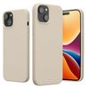 kwmobile Smartphone Case for iPhone 15 Plus Case - Shockproof Anti-Scratch Smooth - Silicone TPU Cream