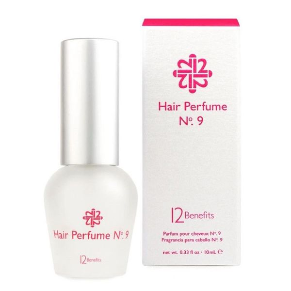 12 Benefits Hair Perfume No. 9 - Natural with Pure Plant Oils - Long-Lasting Hair Mist with Sweet Violet and Fresh Mango - Vegan Fragrance Spray, Made in the USA, (.33 Oz)