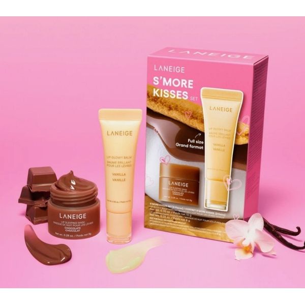 LANEIGE S'more Kisses Set - Vanilla lip balm & Chocolate sleeping mask. BNIB
