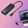 Sanwa Supply USB-C VLAN6BK USB 3.2 Type-C-LAN Adapter (Supports 2.5Gbps)