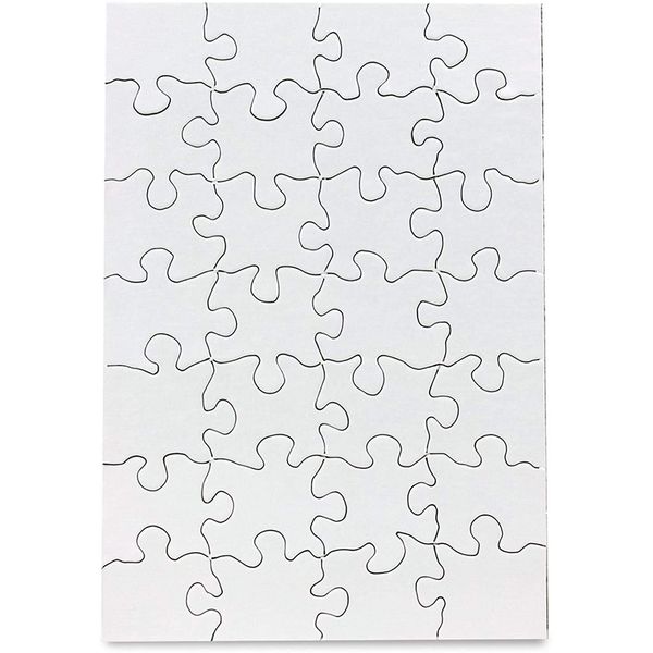 Hygloss Puzzles DIY Party Invite - Blank Puzzle for Decorating - Art Activity - Use as Party Favors - White, Sturdy – 5.5 x 8 Inches, 28 Pieces - Comes with Envelopes - 8 Qty