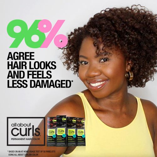 All About Curls 3V Twisted Plum Permanent Hair Color (Prep + Protect Serum & Hair Dye for Curly Hair) - 100% Grey Coverage, Nourished & Radiant Curls