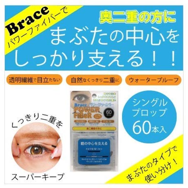 Brace Double Eyelid Tape Formation Power Fiber Prop Clear 1.2 mm, 60 Pieces