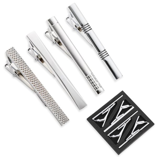 4pcs Tie Clips for Men Tie Clip Tie Bar Tie Bars for Men with gift box (4pcs#2)