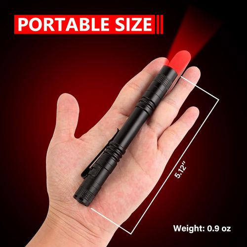 XINFEIBEI Red Light Flashlight, Single Mode Red LED Pen Light Flashlights for Astronomy, Night Observation and Outdoor Use, 5-Pack