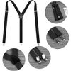 Multi Colour Heavy Duty Clips Braces Solid Adjustable Y Back Strong Suspender - White