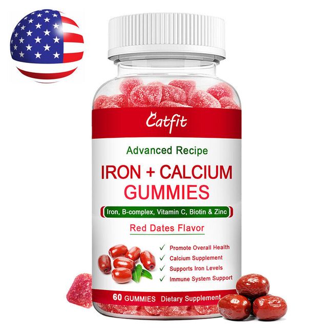 Iron Calcium Gummies with Vitamin B Complex Immune System Support Overall Health