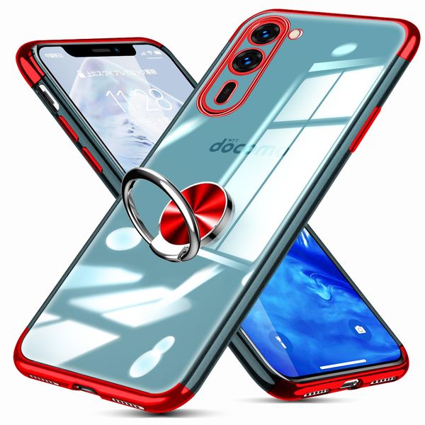 Arrows We2 Plus Case with Ring, Clear F-51E Case, TPU, Transparent, Plated, Shockproof, Compatible with Car Holder, Stand Function, Dustproof, Thin, Lightweight, Fall Prevention, Integrated,