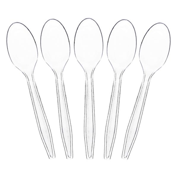 Plasticpro Clear Plastic Tea Spoons Disposable Cutlery Utensils 100 Count