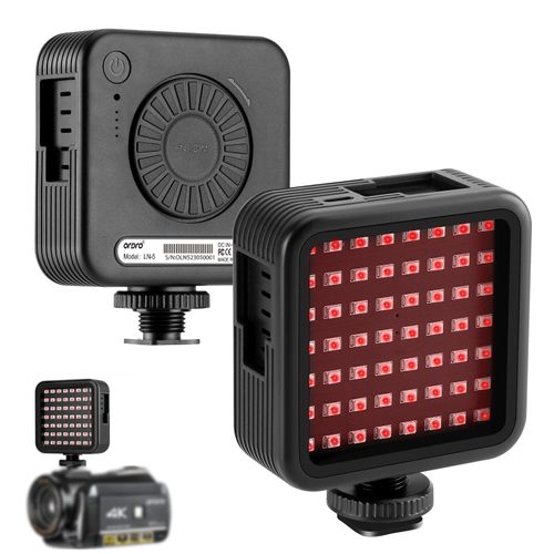 Ordro LN-5 IR Night Vision Light for Camera, New Upgraded Version Infrared Night Light for Enhancing Camera Night Shooting Visibility, 56PCS IR Lamp Beads 850nm Rechargeable IR Light