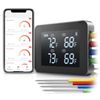 Bluetooth 4 Probe Meat Thermometer Wireless Roast BBQ Turkey Kitchen Cooking