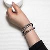 Crystal Cubic 3-Ply Suede Leather Bracelet