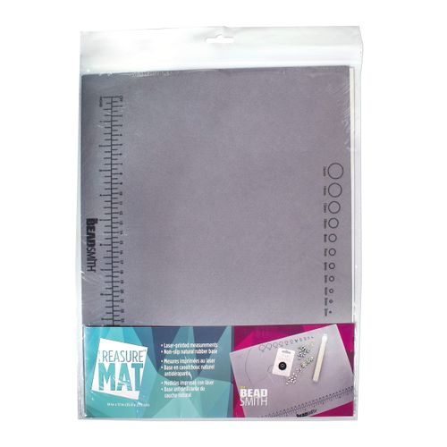 The Beadsmith Non-Slip Treasure Mat, 11 x 14 inches, Non-Slip Rubber Base with Soft Padded Surface, Laser Printed Measurements in Both inches and centimetres, Hangable Retail Put Up