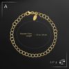 Amberta Allure Womens 9K Gold Link Chain Bracelet: 7.5 inch Adjustable Circle Link