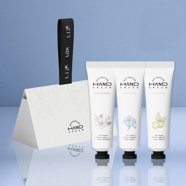 [Directly managed by head office] Liz Kay Silky Moisture Hand Cream 30g 3-piece gift set (Peach Blossom + Shea Butter + Pure Cotton)