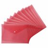 FotoStation Pack of 80, Popper Wallets A4 Foolscap Plastic Document Wallets Translucent Red Colours A4 Plastic Folder