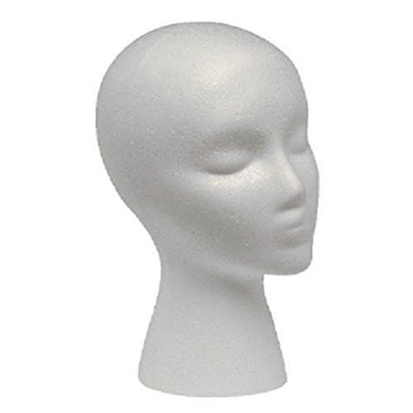 Female Styrofoam Mannequin Head Model - Wig/Hat Display Stand - Art Work Painting Novelty - Foam White by LIAMTU