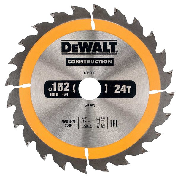 Dewalt DT1930 Circular Construction 24 Teeth 152x20 mm Saw Blade