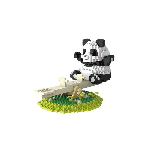 dOvOb Animal Panda on Seesaw Micro Mini Blocks Set, 1000+ Pieces Bricks, 3D Puzzle Collection Model Toys as Gift for Adult or Kids