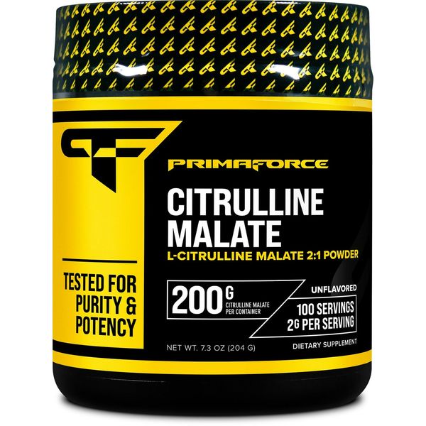 PrimaForce Citrulline Malate Powder Supplement, 200 Grams – Enhances Strength