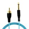 Tattoo Clip Cord Gold-plated Cable, AWADUO Professional Rubber Tattoo Clip Line Cable 6.35mm to RCA OD 2.2 Cords for Tattoo Pen/Rotary Tattoo Machine(Blue/1.8M)