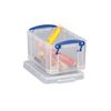 Really Useful Plastic Storage Box 0.7 Litre Clear (Pack of 4)