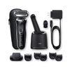 Braun Electric Razor for Men, Waterproof Foil Shaver, Series 7 7075cc, Wet & Dry Shave, With Beard Trimmer, Rechargeable, Clean & Charge SmartCare Center and Leather Travel Case Included, Black