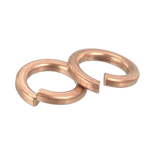 sourcing map 80 Pcs Spring Lock Washer, M4 Split Lock Washer Assortment Copper Lock Washers for Screws Bolts Nuts