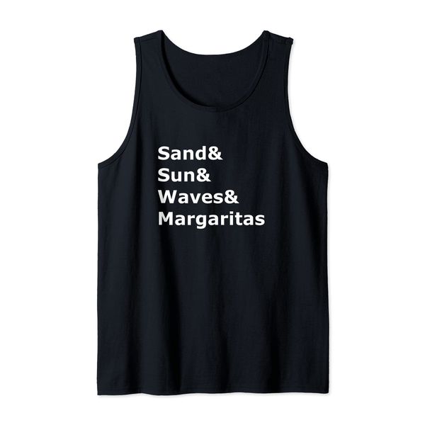 Sand Sun Waves Margaritas Fun Beach Vacation Drinking Tank Top