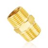 TAILONZ PNEUMATIC 1/2" BSP Male Pipe Hex Nipple, Brass Pipe Fitting（5Pcs）