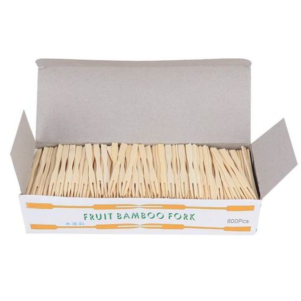 Bamboo Disposable Forks, Fruit Cake Dessert Forks 800 Pieces Fruit Forks, Home Kitchen Accessories for Household Tableware