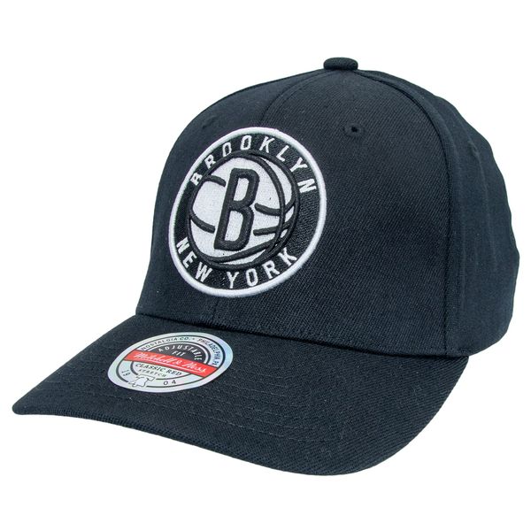 Mitchell & Ness NBA/HWC Team Ground 2.0 Classic Red Curved Snapback, Brooklyn Nets, Black (#23-Nets-Black-29192)