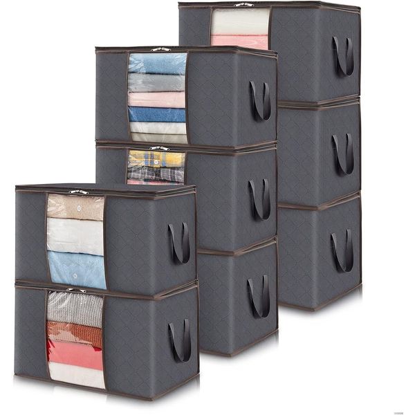 Lifewit 8-Pack Clothes Storage Bag, Storage Bins for Clothes, Blankets,