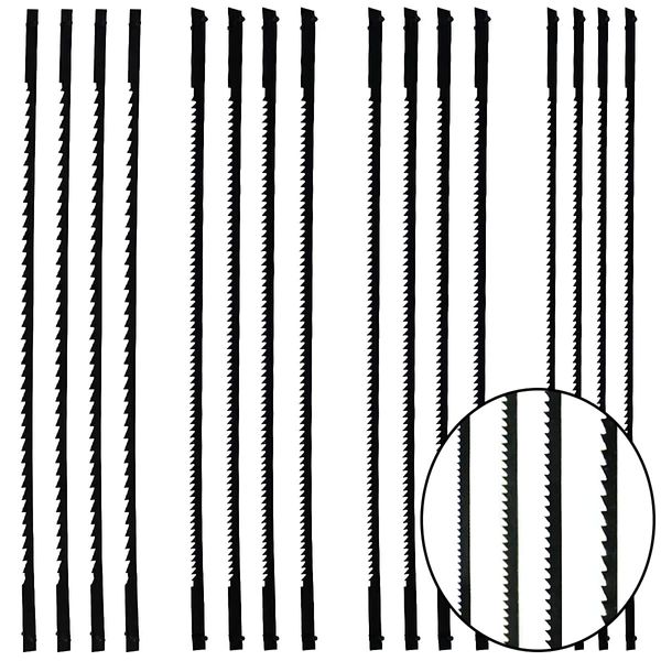 Scroll Saw Blades Pinned AOBETAK 16pcs 10/15/ 18/24 Tooth 130mm 5 Inch Fret Saw Coping Saw Blades For Woodworking Small Workshops Sawing Wood/Plastic/Foam/Soft Metals