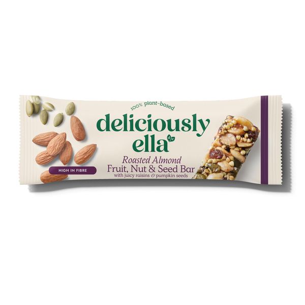 Deliciously Ella - Fruit, Nut and Seed bar, Gluten-Free, Vegan Friendly, Healthy Snack 40g (12 bars) (Almond)