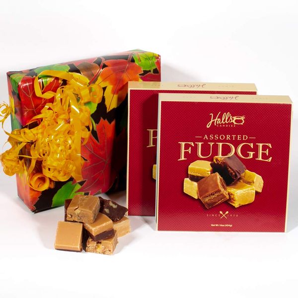 Autumn Glow Gift Box, 2 Pounds Hall's Chocolate Fudge