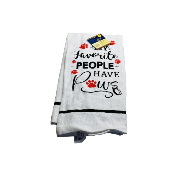 My Favorite People Have Paws Kitchen Towel 15 x 25 Cotton Dish Hand All Purpose