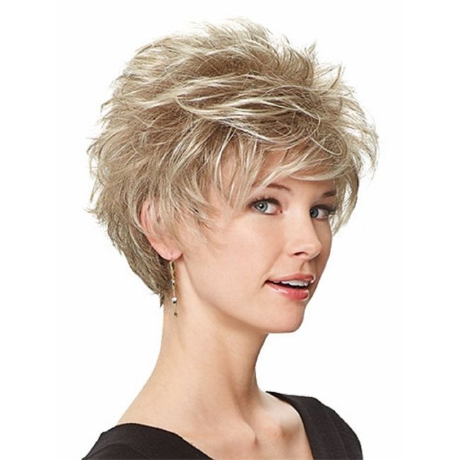 Gabor Perk Short Layered Textured Wig by Hairuwear, Average Cap, 511C Sugared Charcoal