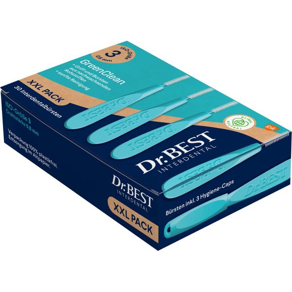 Dr.BEST GreenClean Interdental, Bigpack Size 3, 30 Stück - Interdentalbürsten für eine sanfte Reinigung der Zahnzwischenräume